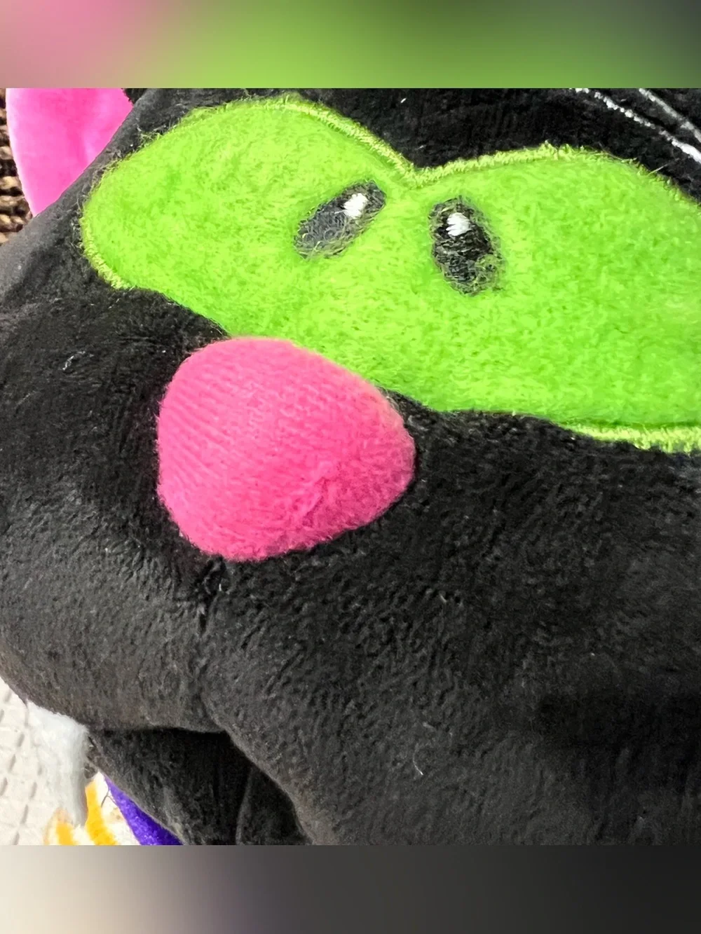 Vintage Commonwealth Happy Haunters Black Cat Halloween Plush Vampire Teeth